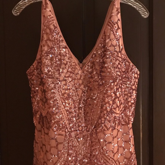 New W/O Tags, Rose Gold Evening Gown by Night Way. - Picture 12 of 14